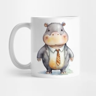 Hippopotamus Wearing a Tie Mug